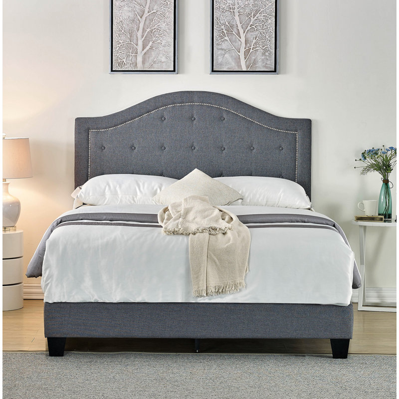 Minhquan Upholstered Standard Bed, Full, Gray