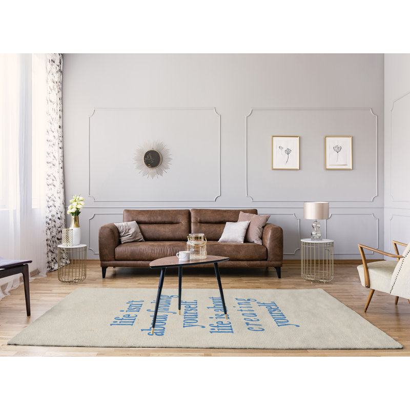 Tapis de création vous-même citation en poly-chenille, Rectangle 5 pi x 7 pi