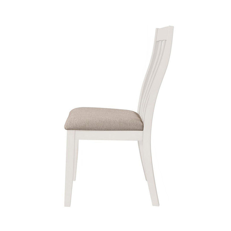 Ensemble de 2 chaises de salle à manger rembourrées, blanc cassé