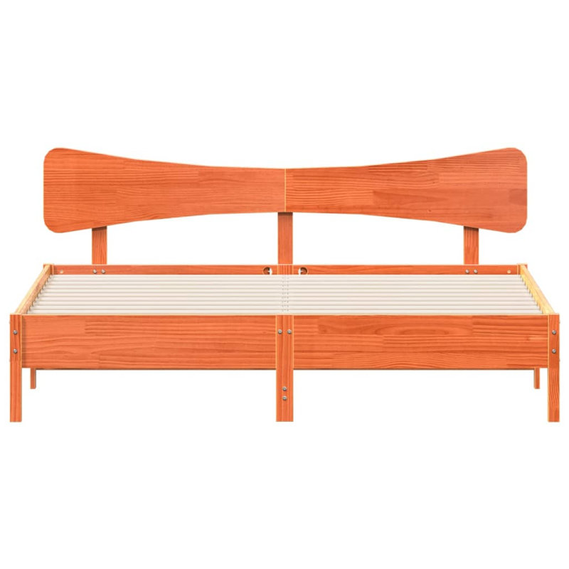 Rokko Solid Wood Bed, Wax Brown, 75 x 190 cm
