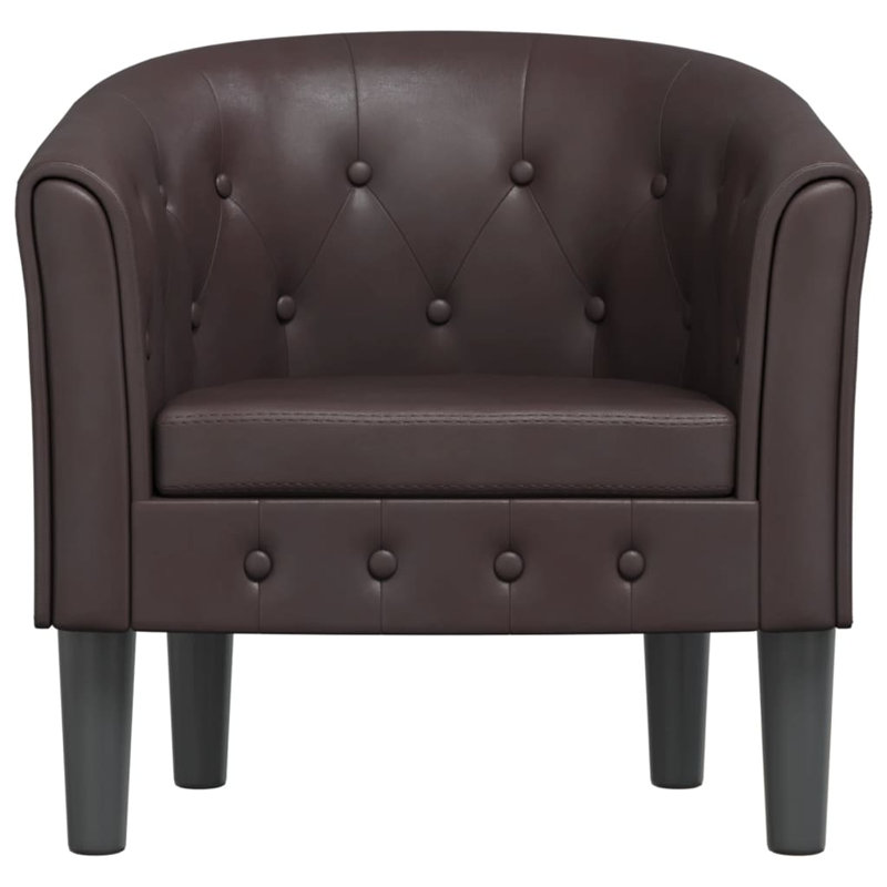 Fauteuil de baignoire Winston Porter, Similicuir brun