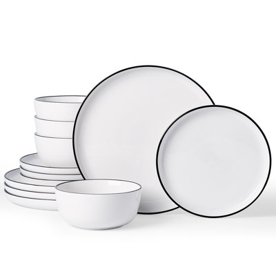 Milkyway Porcelain Series 12 Pieces Dinnerware Set, Cream