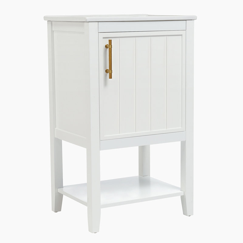 Meuble-lavabo simple 20 po avec plateau Skyanne, Blanc