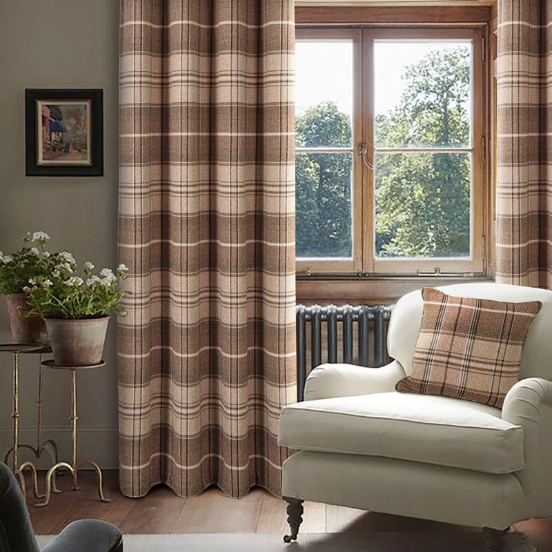 Blackout Curtain Panel Pair, Light Coffee, Width 117 x Drop 137 cm