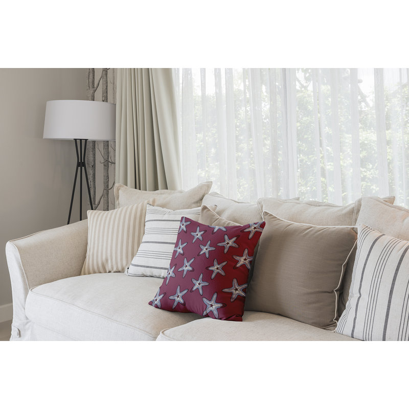 Beach Vacation Pillow Cover & Insert, 20" H x 20" W, Purple