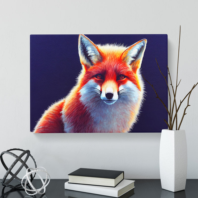 Fox in Watercolour - Wrapped Canvas, 35cm H x 50cm W x 3cm D
