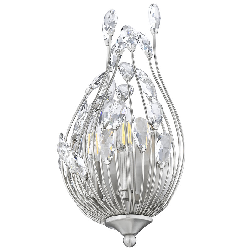 Gabriella 15.5 inch Brushed Nickel 2 Light Wall Sconce, Brushed Nickel