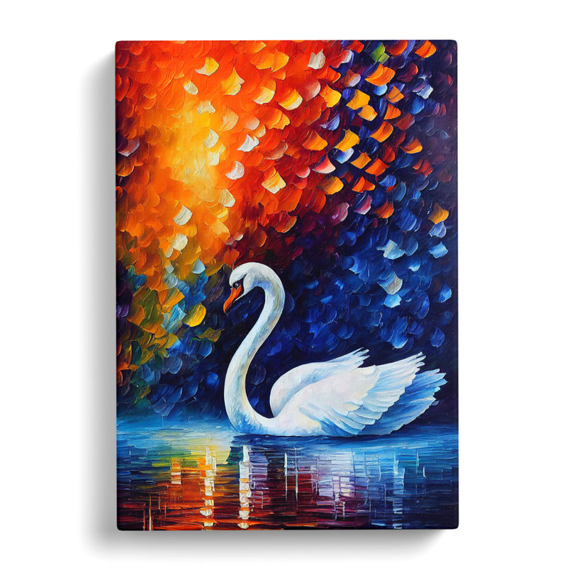 Swan Portrait No.1 - Wrapped Canvas, 50cm H x 35cm W x 3cm D
