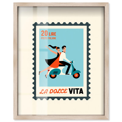 «Vespa Romance Shadowbox Print Retro Summer Prints» par Art Remedy