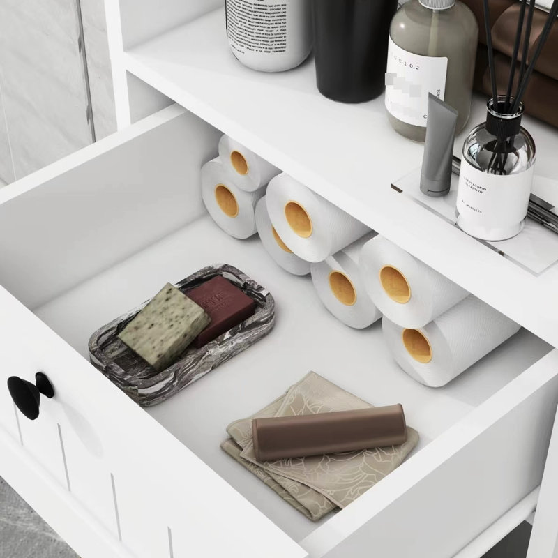 One Compartment Drawer Laundry Crate - White, E1 Material, Painting For A And Stylish Storage White Sorter With Versatile Design Compartment, Drawer, , Painted Multiple Uses