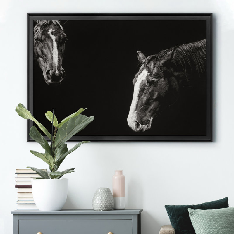 «Cowboy Scratchboard III» - Cadre photo, impression sur toile, H 22,5 po x l 30,5 po x P 1,5 po, Noir