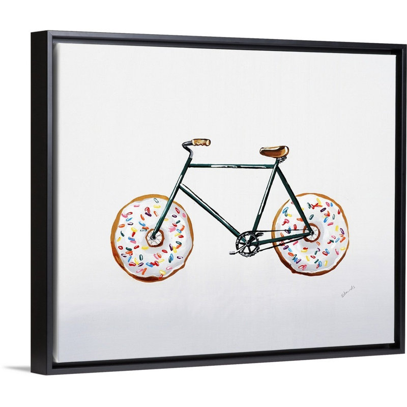 « bouée run i », peinture sur toile, H 21,7 po x l 25,7 po x p 1,75 po, Cadre flottant noir