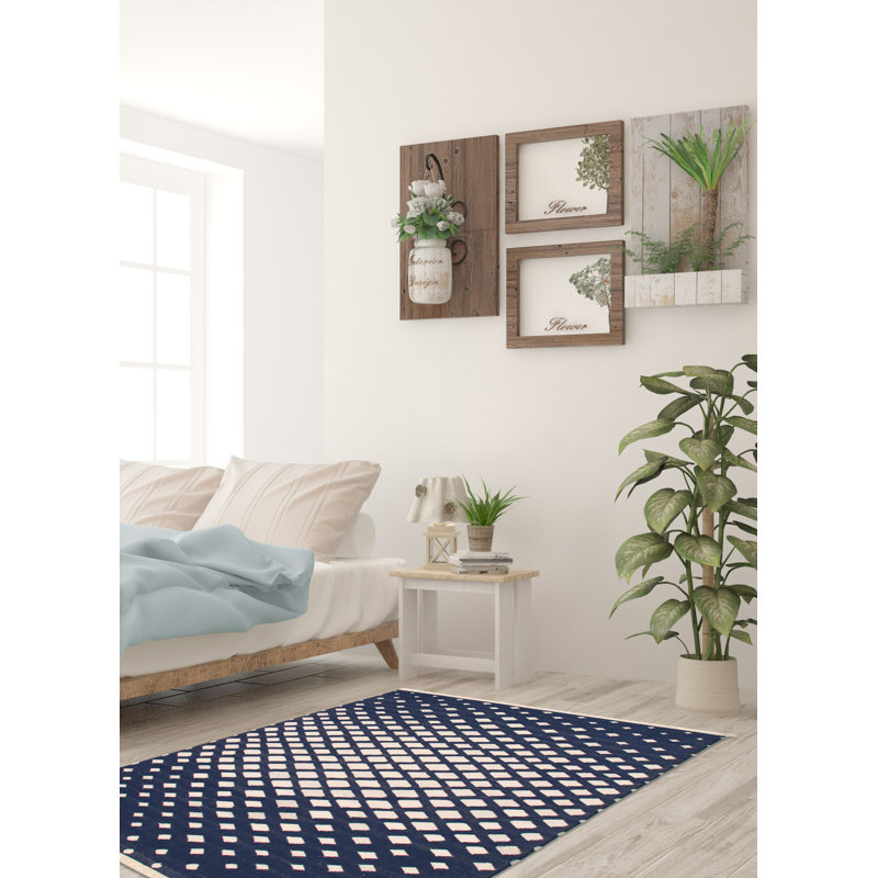 Kilim bleu marine Ankara 5 pi 3 po x 8 pi 2 po