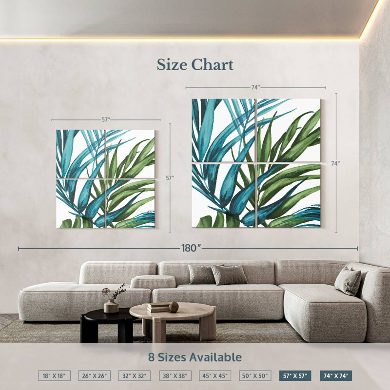 Harnek Palm Leaves II, H 57 po x l 57 po