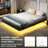 Cowen Floating Bed Frame with LED Lights Metal Slats Underbed Storage Space No Box Spring-76432950-133985343