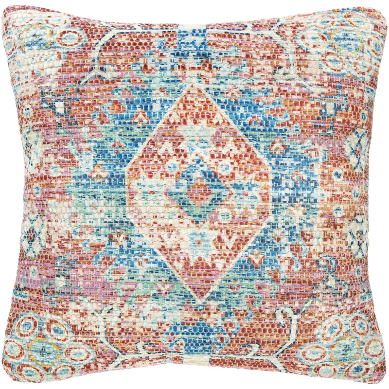 Devonshire Throw Pillow, 26" H x 26" W, Bright Red, Down
