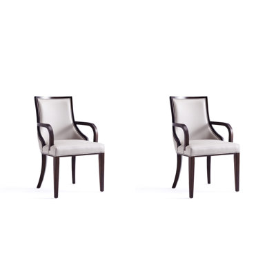 Fauteuil de salle à manger rembourré en cuir de hêtre Grand Grey