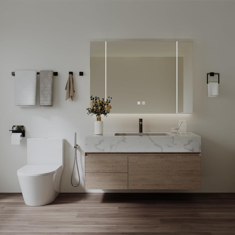 10-Piece 23.6 Inch Matte Black Bathroom Hardware Accessories Set