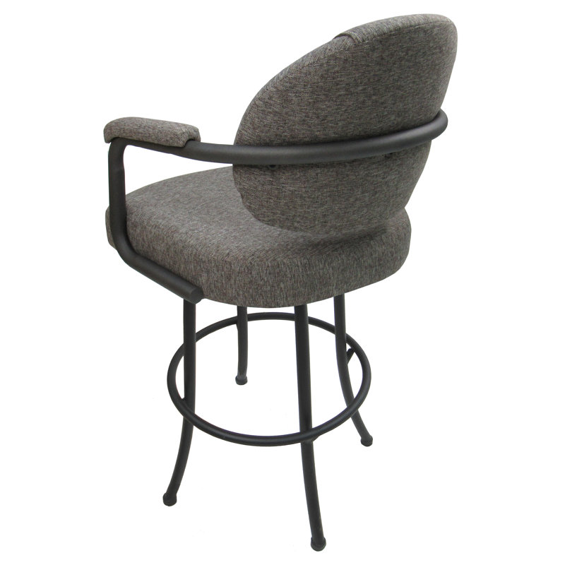 Comptoir pivotant, bar et très grand tabouret Vickky, Tabouret de comptoir (siège d'une hauteur de 26 p, Gris, Gris