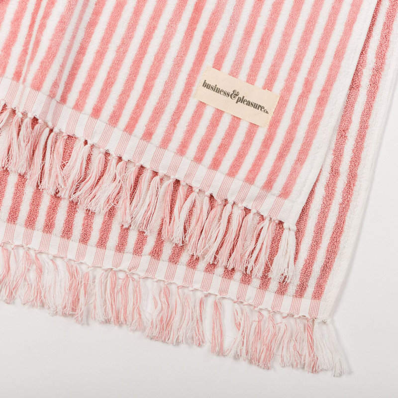 Beach Towel, Pink/White