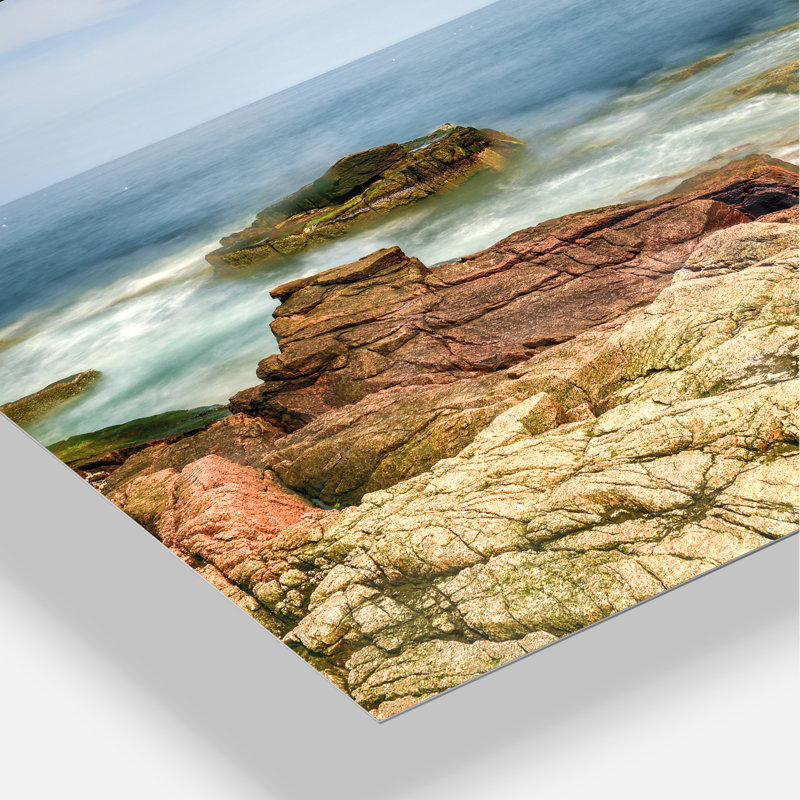 « thunder hole acadia national park », reproduction de photo sur toile tendue, H 12 po x l 20 po x P 2 po, Métal métal