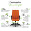 Chaise de bureau ergonomique en tissu HON Ignition 2.0, inclinaison standard, structure noire, abricot-120151189-120151191-120151193