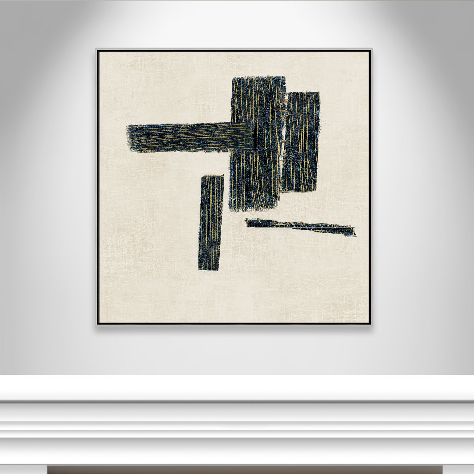 Copeland "Stitched II" Print, 41.5" H x 41.5" W, Silver