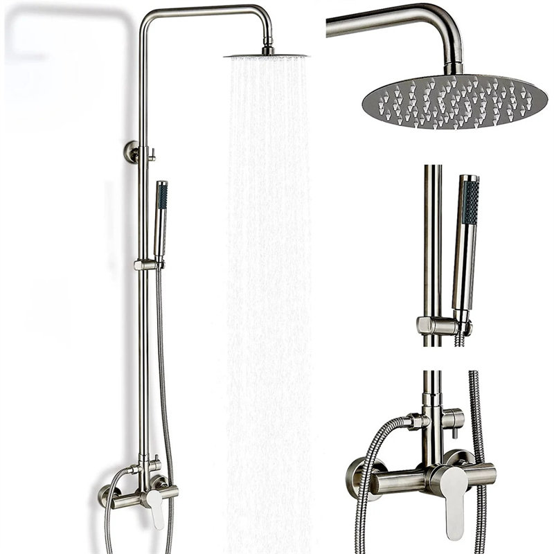 Pomme de douche à pluie double 1,75 GPM GPM, Nickel brossé