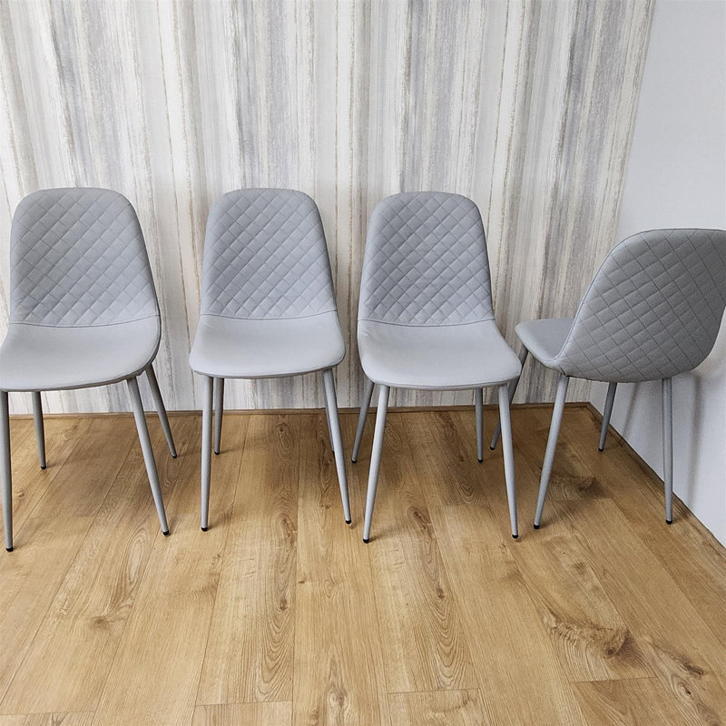 Willingboro 44cm H Upholstered Metal Side Chair in Grey