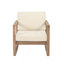 Fauteuil club de patio en bois d'acacia durable avec coussins imperméables