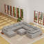 Canapé modulaire rembourré en lin avec repose-pieds 10 pièces Kenda-1467745599