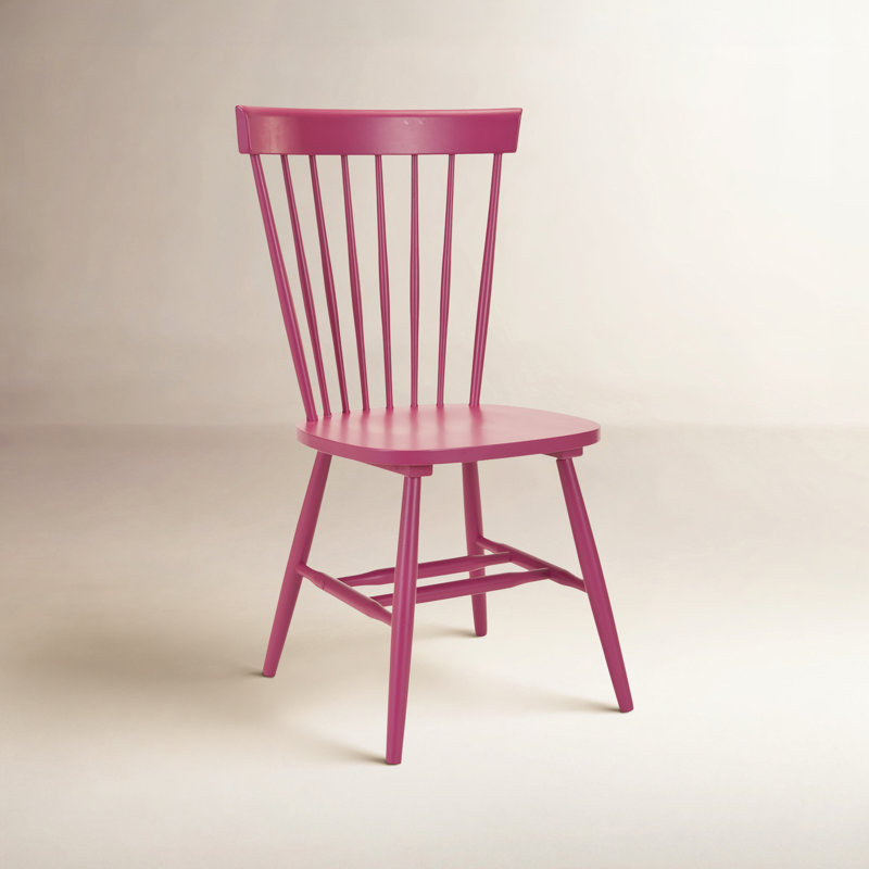 Chaise d'appoint à dossier Windsor en bois massif Matanna, Framboise