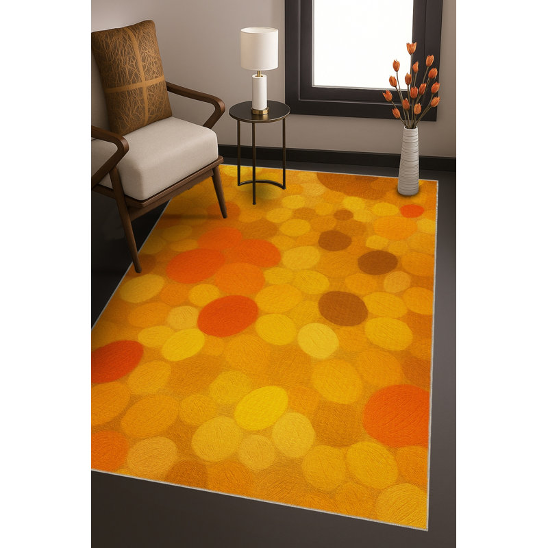 Tapis tissé orange traditionnel Mosso, 2'6" x 4'11"