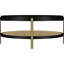 Table basse ronde avec tablette de rangement