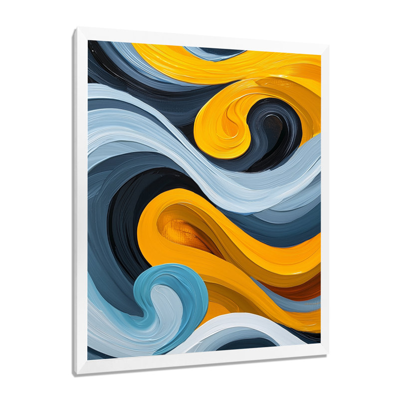 Nyara - Abstract Canvas Art Print, 44" H x 34" W, Single Picture Framed Print, White