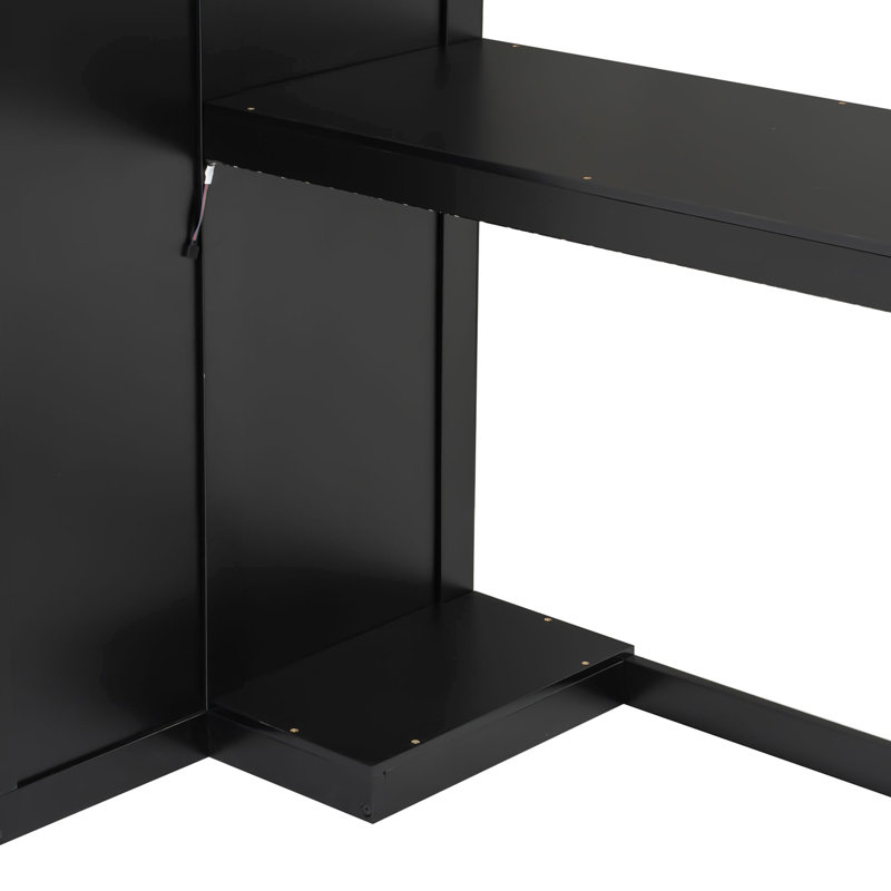Lit mezzanine pour jouer avec bureau et rangement, lumières DEL, lit simple