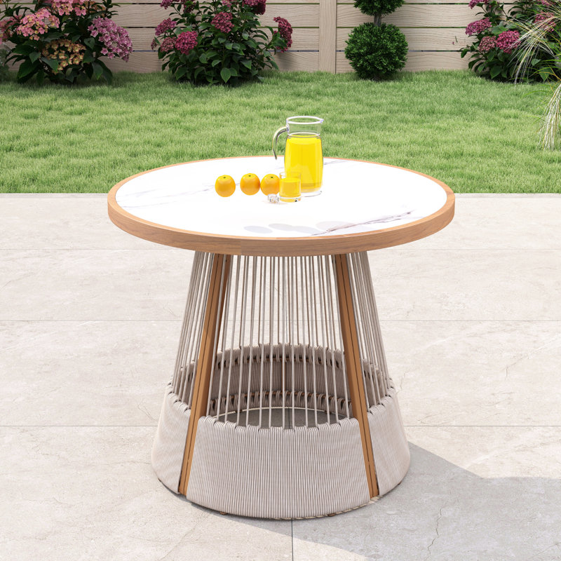 Table de salle à manger ronde, Beige