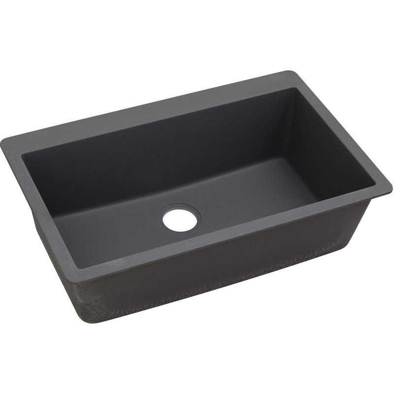 Quartz Luxe 33" L x 21" W Drop-in Kitchen Sink, Charcoal