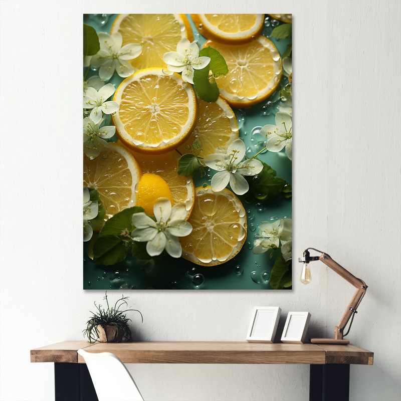 «Condesa Yellow Citrus Yellow Collage II», reproduction sur toile, H 40 po x l 30 po x P 1,5 po, Toile tendue