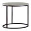 Table de bout ronde en faux marbre gris
