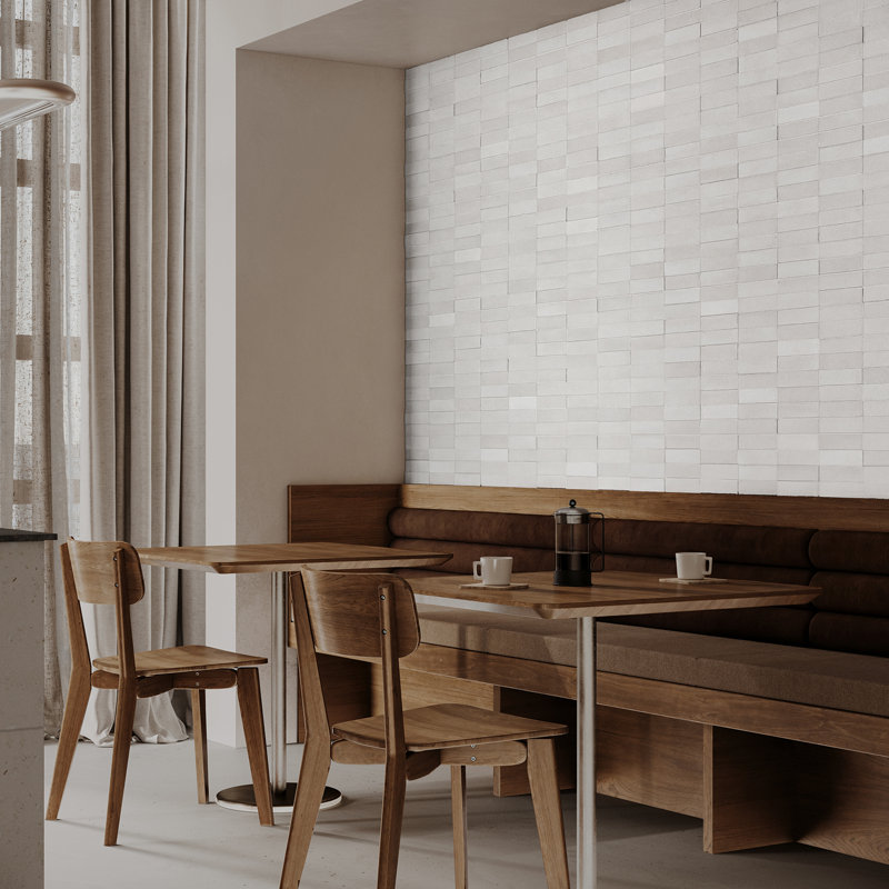 Devi 16x48 Matte Textured Ceramic Tile, Devi Linen White