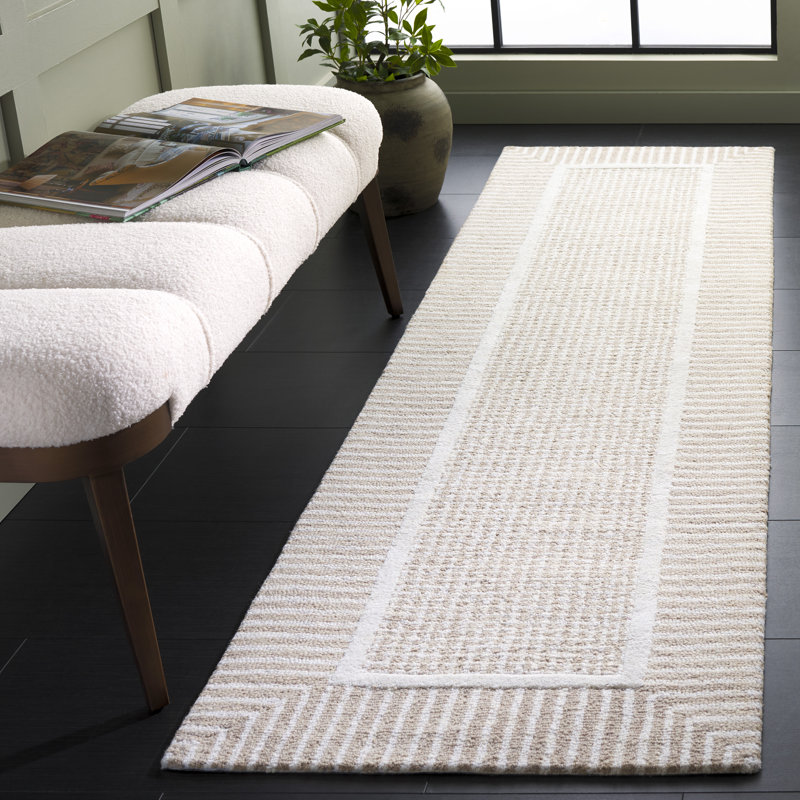 Pine 301 Hand Tufted Wool Pile Geometric Rug, Runner 2'3" x 8'