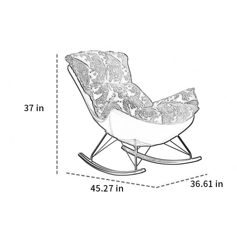 Chaise berçante avec accoudoirs en forme d'œuf, Brun