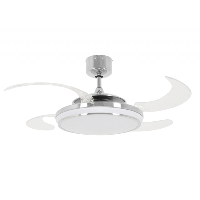 Adilene 122cm Ceiling Fan with LED Lights, Chrome