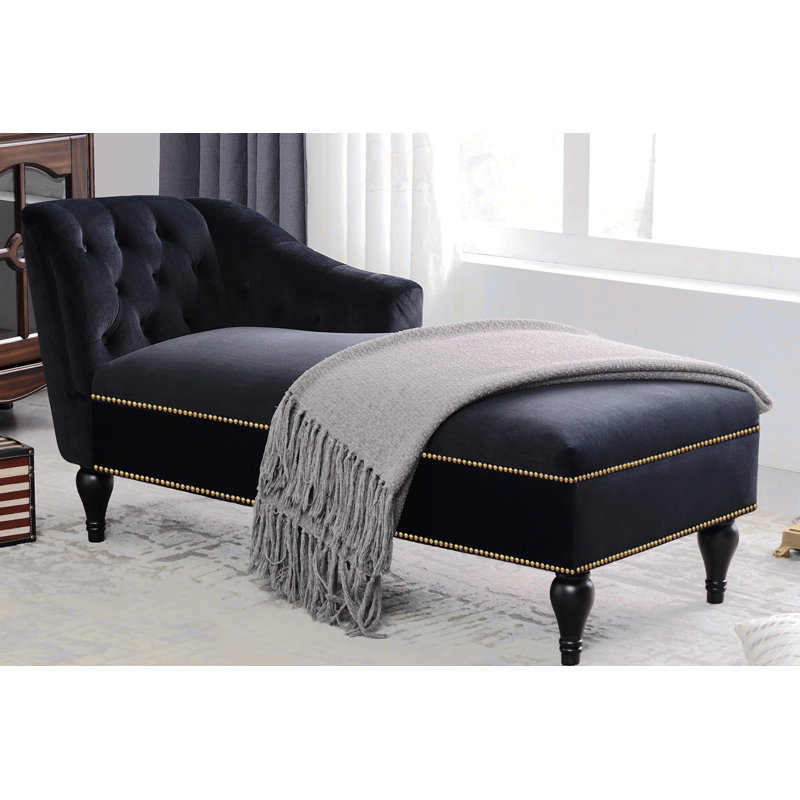 Chaise longue en velours 58 "