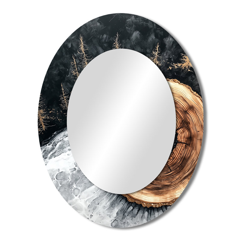 Miroir mural ovale en verre The Forest, 43 po x 33 po
