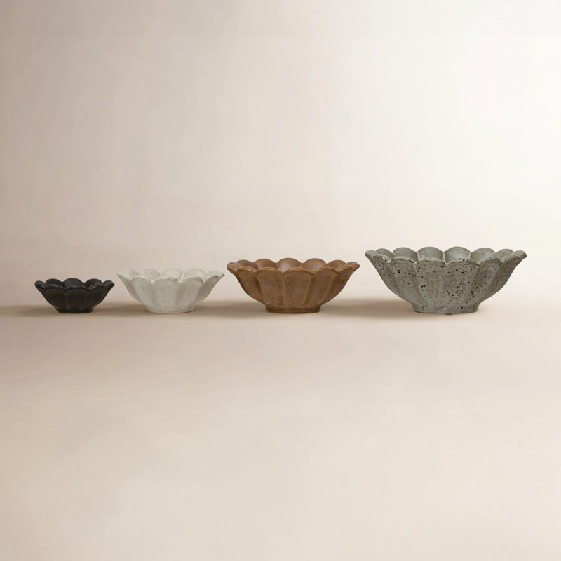 Stoneware Flower Bowls