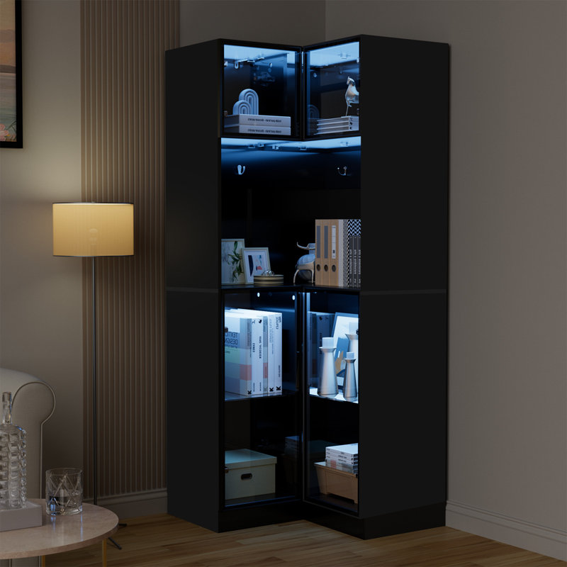 Vitrine de coin avec lumière DEL
