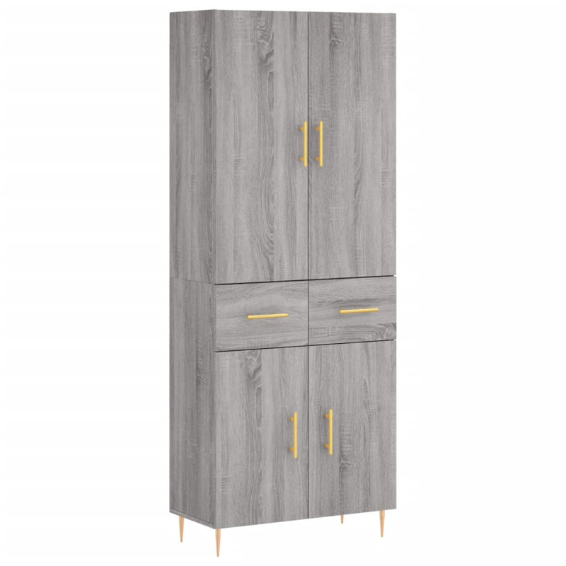 Burna 69.5 cm W Highboard, Grey Sonoma