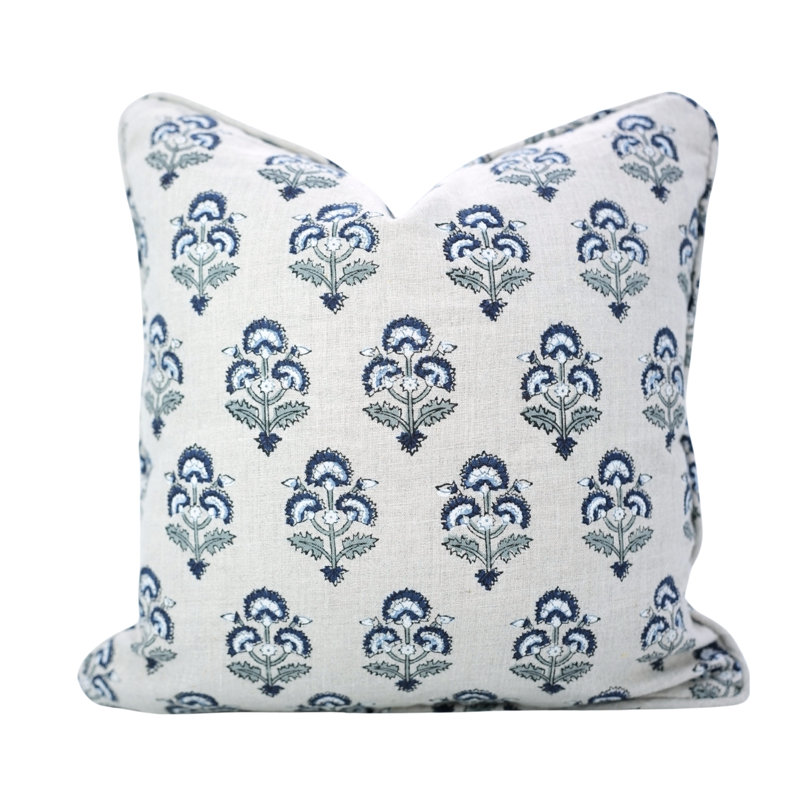 Housse de coussin à motif de blocs Fab Fabine, Carré 22 po